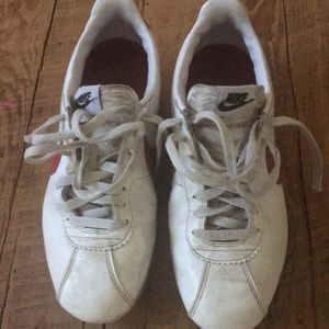 Nike red swoosh sneakers